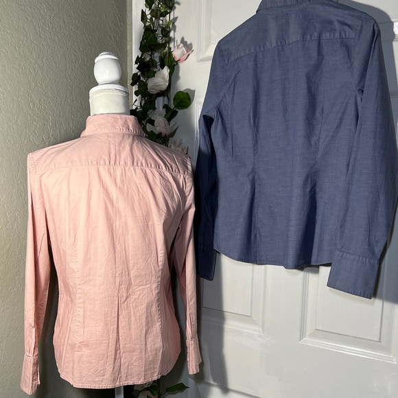 👚👕 Two Button-Up Long Sleeve Shirts one blue one pink - Picture 7 of 12